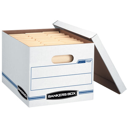 Bankers Box STOR/FILE Basic-Duty Storage Boxes, Letter/Legal Files, 12.5" x 16.25" x 10.5", Kraft/Green, 12/Carton