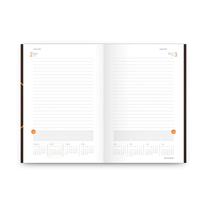 AT-A-GLANCE One-Day-Per-Page Planning Notebook, 9 x 6, Dark Brown/Orange Cover, 12-Month (Jan to Dec): 2023