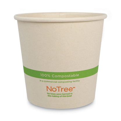 World Centric No Tree Paper Bowls, 24 oz, 4.4" Diameter x 4.5"h, Natural, Sugarcane, 500/Carton