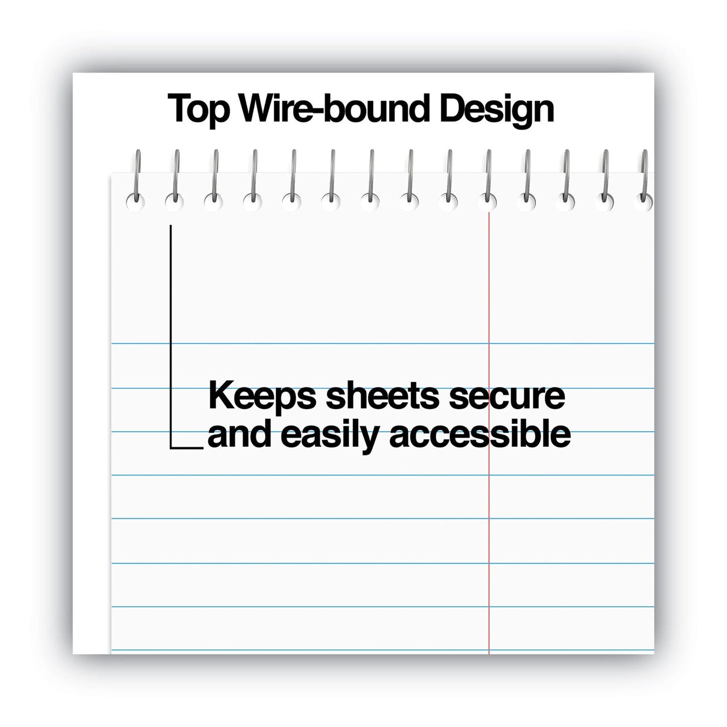 Universal Steno Pads, Gregg Rule, Red Cover, 80 White 6 x 9 Sheets