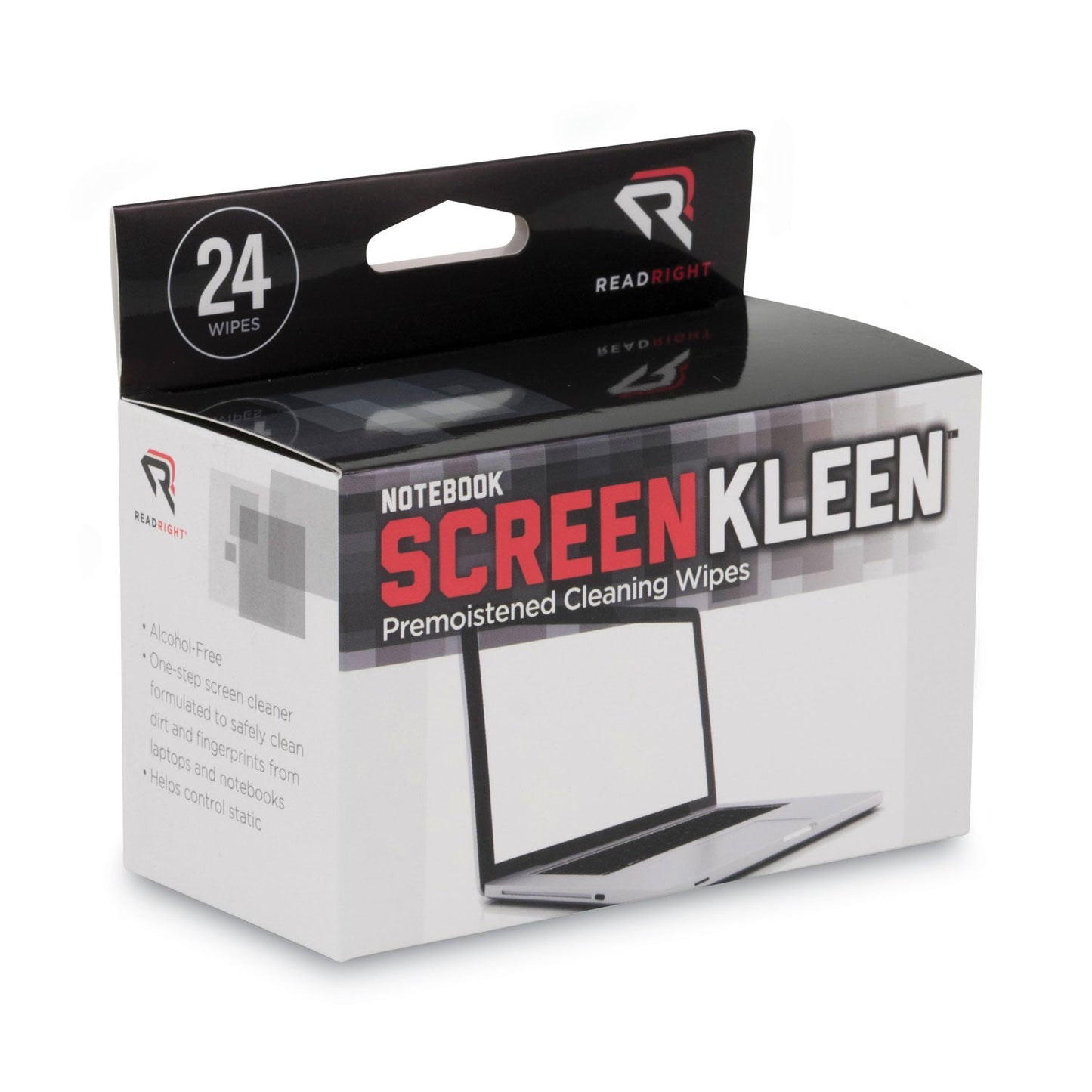 Read Right Notebook ScreenKleen Pads, Cloth, 7 x 5, White, 24/Box