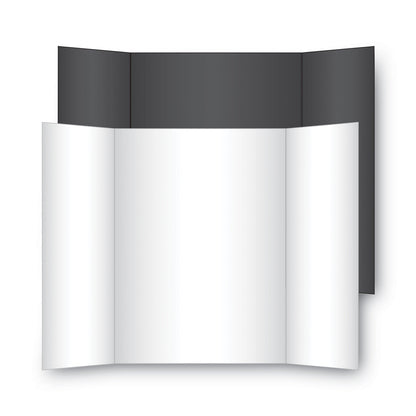 Eco Brites Two Cool Tri-Fold Poster Board, 36 x 48, Black/White, 6/Carton