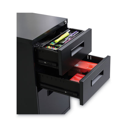 Alera File Pedestal, Left or Right, 3-Drawers: Box/Box/File, Legal/Letter, Charcoal, 14.96" x 19.29" x 27.75"
