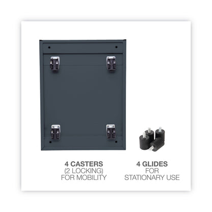 Alera File Pedestal, Left or Right, 3-Drawers: Box/Box/File, Legal/Letter, Charcoal, 14.96" x 19.29" x 27.75"