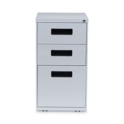 Alera File Pedestal, Left or Right, 3-Drawers: Box/Box/File, Legal/Letter, Light Gray, 14.96" x 19.29" x 27.75"