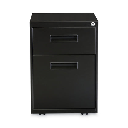 Alera File Pedestal, Left or Right, 2-Drawers: Box/File, Legal/Letter, Black, 14.96" x 19.29" x 21.65"