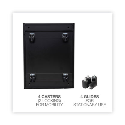 Alera File Pedestal, Left or Right, 2-Drawers: Box/File, Legal/Letter, Black, 14.96" x 19.29" x 21.65"