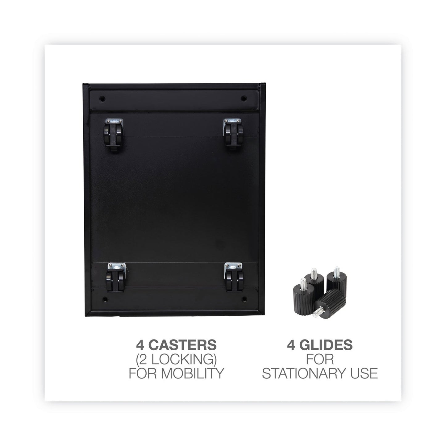 Alera File Pedestal with Full-Length Pull, Left or Right, 3-Drawers: Box/Box/File, Legal/Letter, Black, 14.96" x 19.29" x 27.75"
