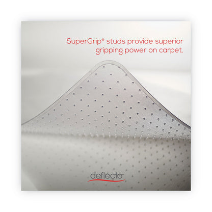 deflecto DuraMat Moderate Use Chair Mat, Low Pile Carpet, Roll, 36 x 48, Lipped, Clear