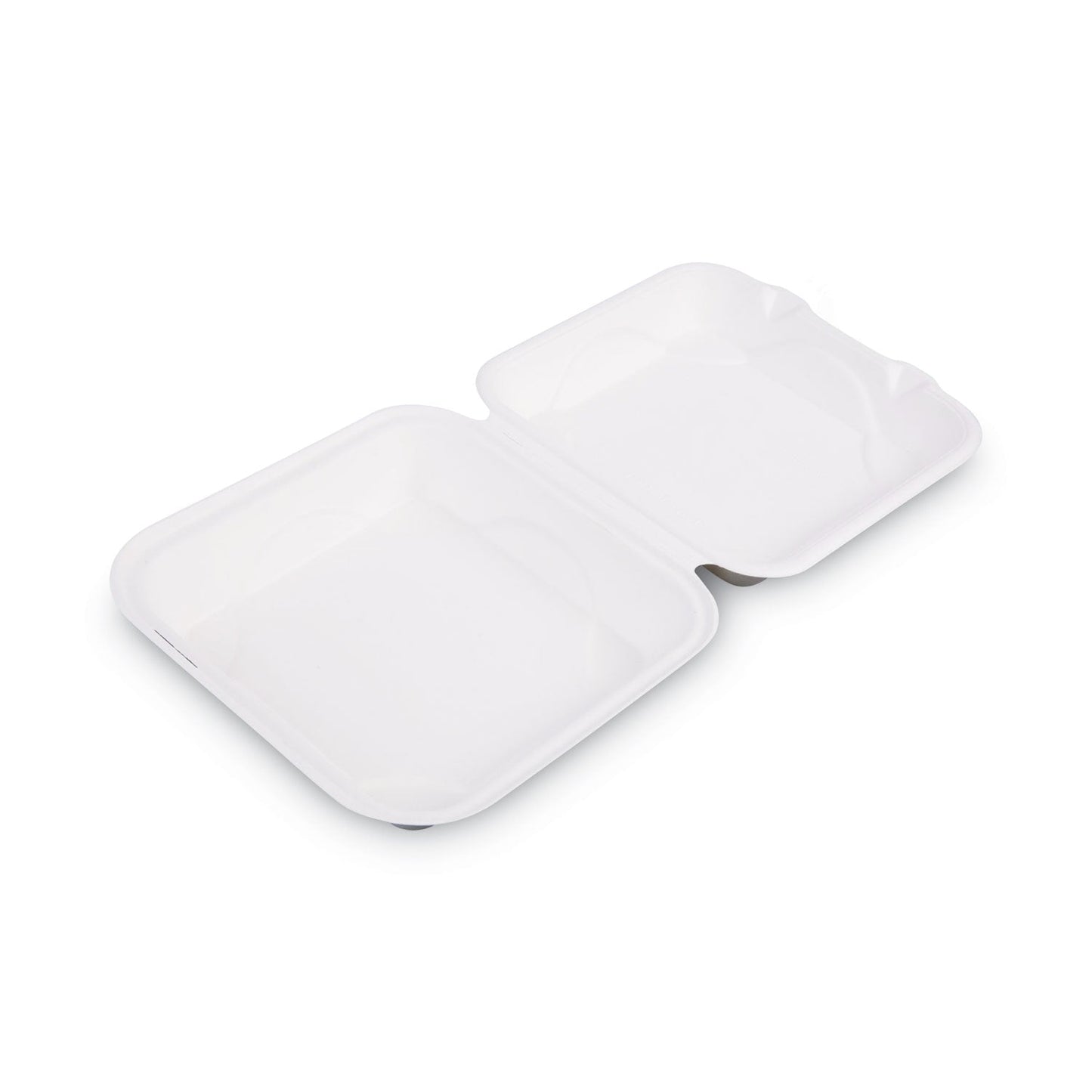 Eco-Products Renewable and Compostable Sugarcane Clamshells, 9 x 9 x 3, White, 50/Pack, 4 Packs/Carton