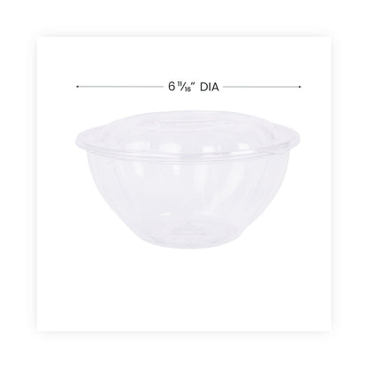 Eco-Products Renewable and Compostable Salad Bowls with Lids, 32 oz, Clear, Plastic, 50/Pack, 3 Packs/Carton