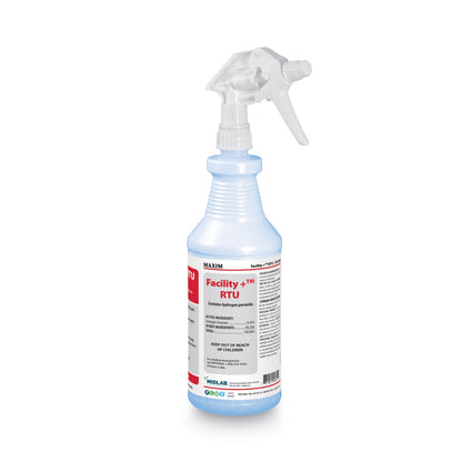 Maxim Facility+ RTU Disinfectant, Safe-to-Ship, Unscented, 32 oz, 6/Carton