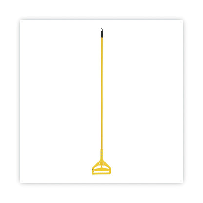 Boardwalk Quick Change Side-Latch Plastic Mop Head Handle, 60" Aluminum Handle, Yellow