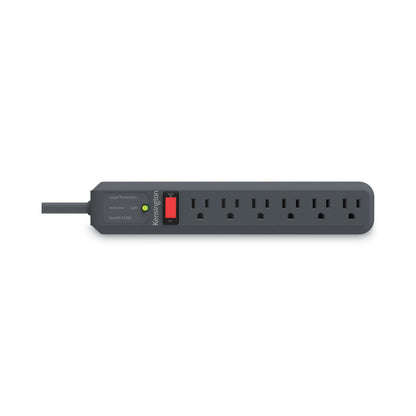 Kensington Guardian Surge Protector, 6 AC Outlets, 15 ft Cord, 540 J, Gray