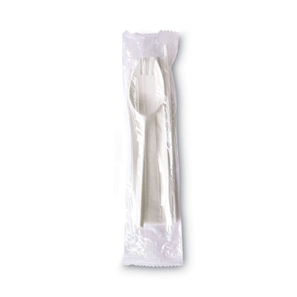 Boardwalk School Cutlery Kit, Napkin/Spork/Straw, White, 1000/Carton