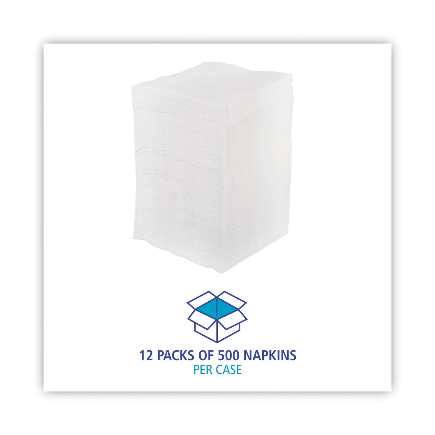 Boardwalk 1/4-Fold Lunch Napkins, 1-Ply, 12" x 12", White, 6000/Carton