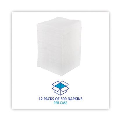 Boardwalk 1/4-Fold Lunch Napkins, 1-Ply, 12" x 12", White, 6000/Carton