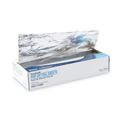 Boardwalk Heavy-Duty Aluminum Foil Pop-Up Sheets, 12 x 10.75, 200/Box, 12 Boxes/Carton
