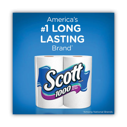 Scott Standard Roll Bathroom Tissue, Septic Safe, 1-Ply, White, 1,000 Sheets/Roll, 20/Pack, 2 Packs/Carton