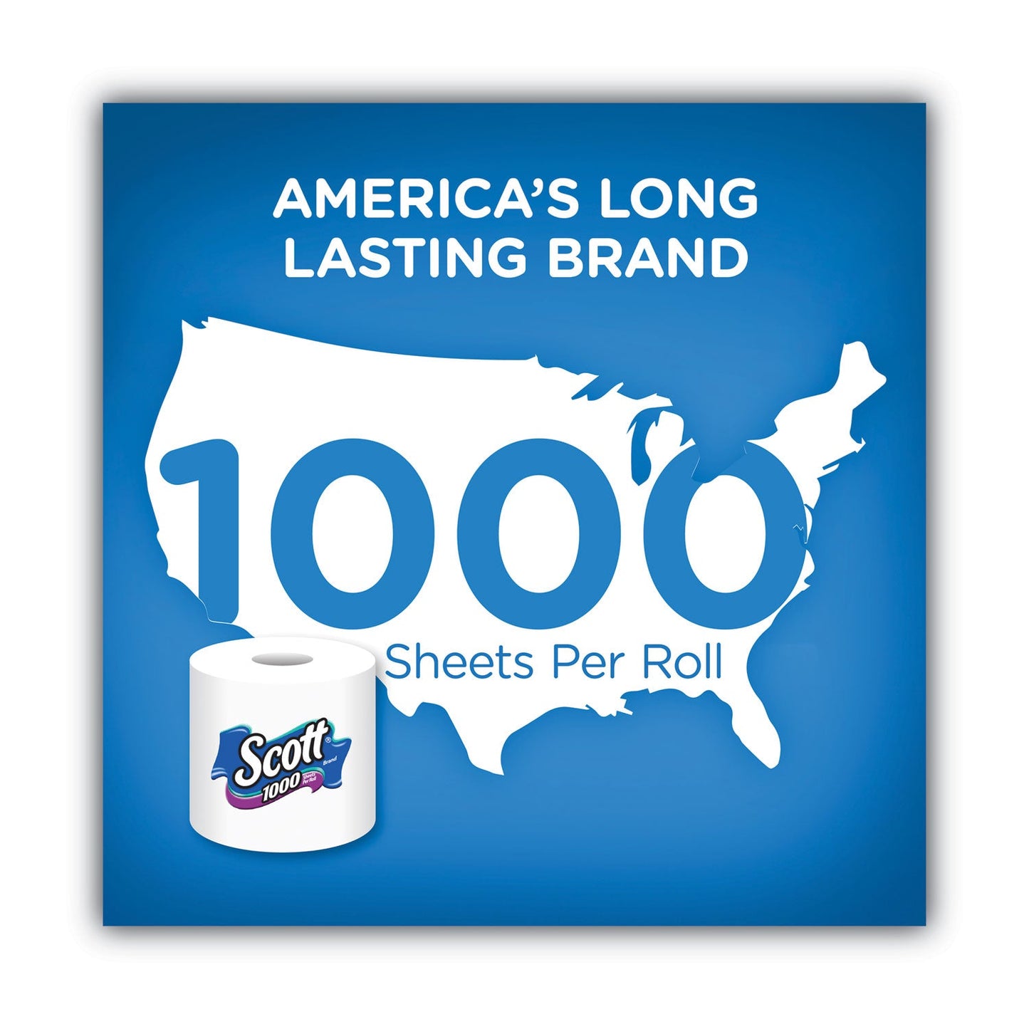 Scott Toilet Paper, Septic Safe, 1-Ply, White, 1,000 Sheets/Roll, 12 Rolls/Pack, 4 Pack/Carton