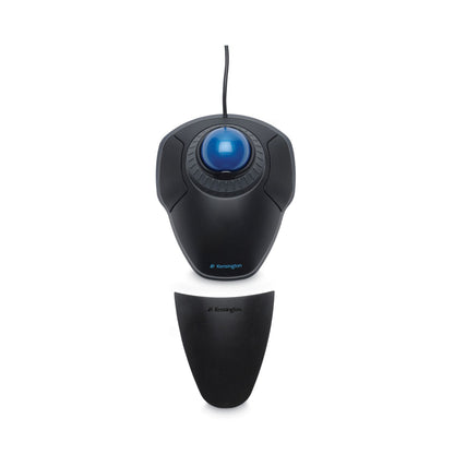 Kensington Orbit Trackball with Scroll Ring, USB 2.0, Left/Right Hand Use, Black/Blue