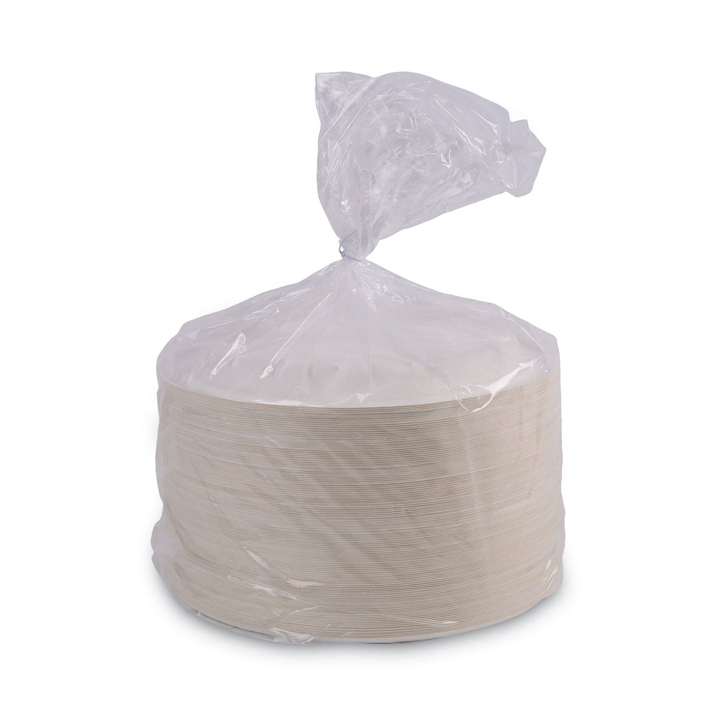 Boardwalk Bagasse Dinnerware, Plate, 9" dia, White, 500/Carton