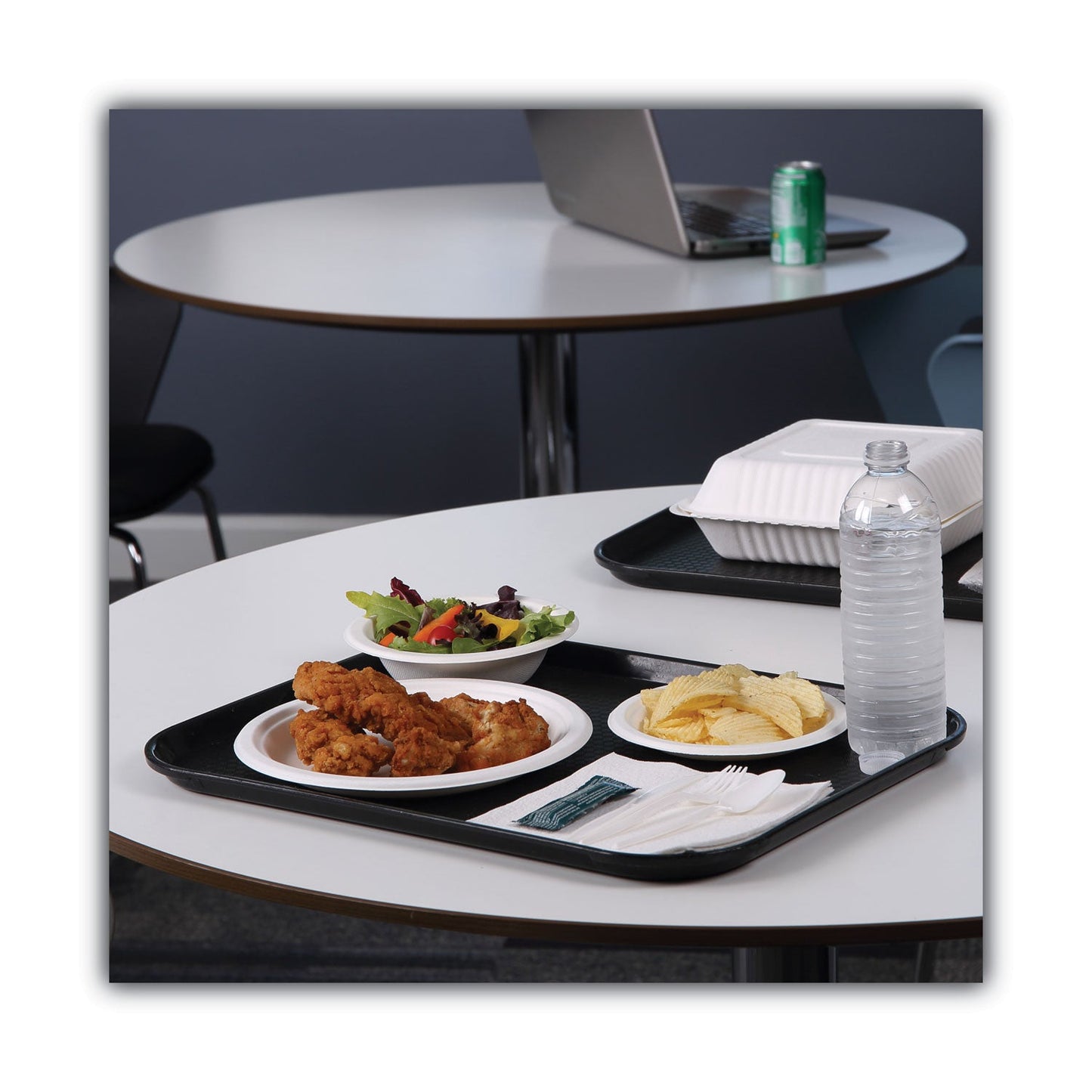 Boardwalk Bagasse Dinnerware, Plate, 9" dia, White, 500/Carton