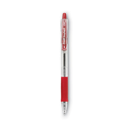 Pilot EasyTouch Ballpoint Pen, Retractable, Fine 0.7 mm, Red Ink, Clear Barrel, Dozen