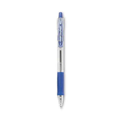 Pilot EasyTouch Ballpoint Pen, Retractable, Medium 1 mm, Blue Ink, Clear Barrel, Dozen