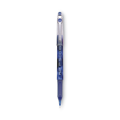 Pilot Precise P-500 Gel Pen, Stick, Extra-Fine 0.5 mm, Blue Ink, Blue Barrel, Dozen