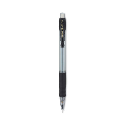 Pilot G2 Mechanical Pencil, 0.7 mm, HB (#2.5), Black Lead, Clear/Black Accents Barrel, Dozen