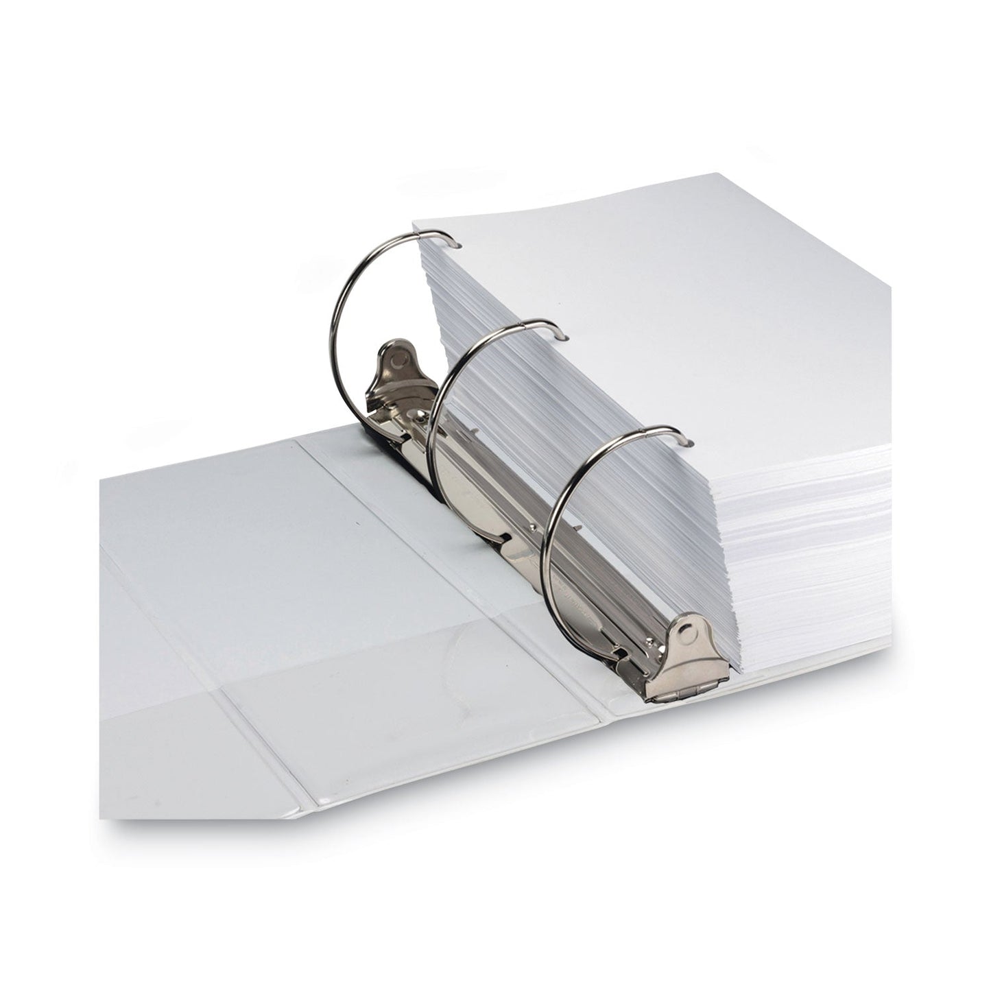 Samsill Nonstick D-Ring View Binder, 3 Rings, 6" Capacity, 11 x 8.5, White