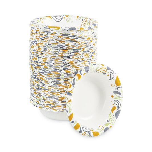 Boardwalk Deerfield Printed Paper Bowl, 12 oz, Coated/Soak Proof, Multicolor, 125/Pack, 8 Packs/Carton