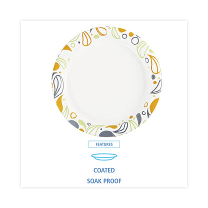 Boardwalk Deerfield Printed Paper Plates, 9" dia, Coated/Soak Proof, Multicolor, 125/Pack, 8 Packs/Carton