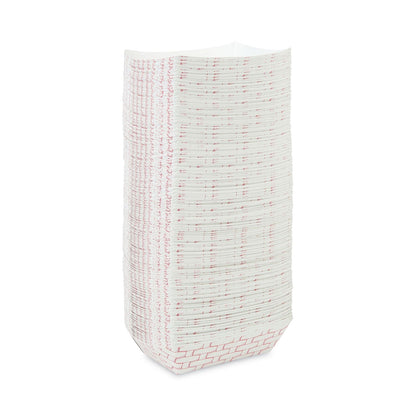 Boardwalk Paper Food Baskets, 2.5 lb Capacity, Red/White, 500/Carton