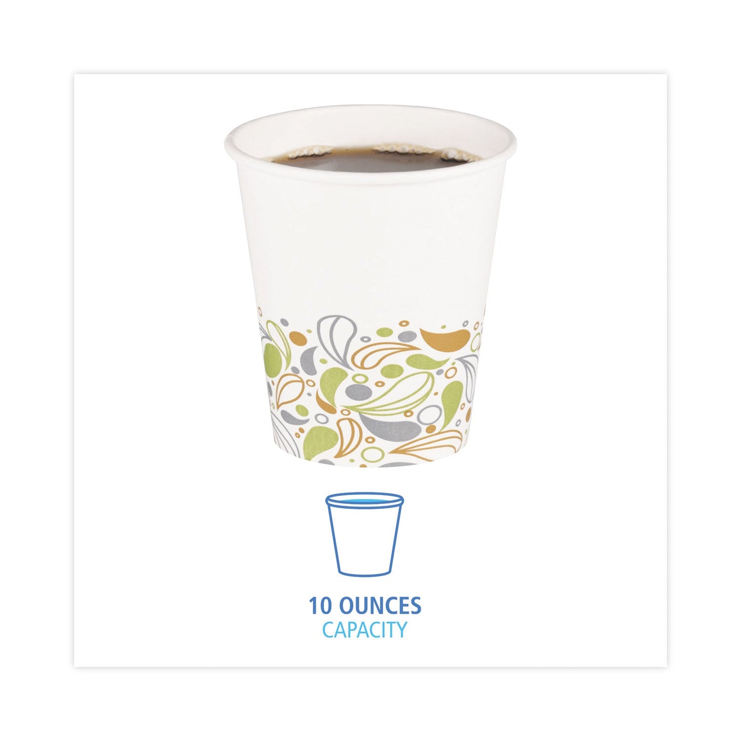 Boardwalk Deerfield Printed Paper Hot Cups, 10 oz, 50 Cups/Sleeve, 20 Sleeves/Carton