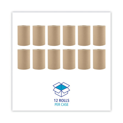 Boardwalk Hardwound Paper Towels, 1-Ply, 8" x 350 ft, Natural, 12 Rolls/Carton