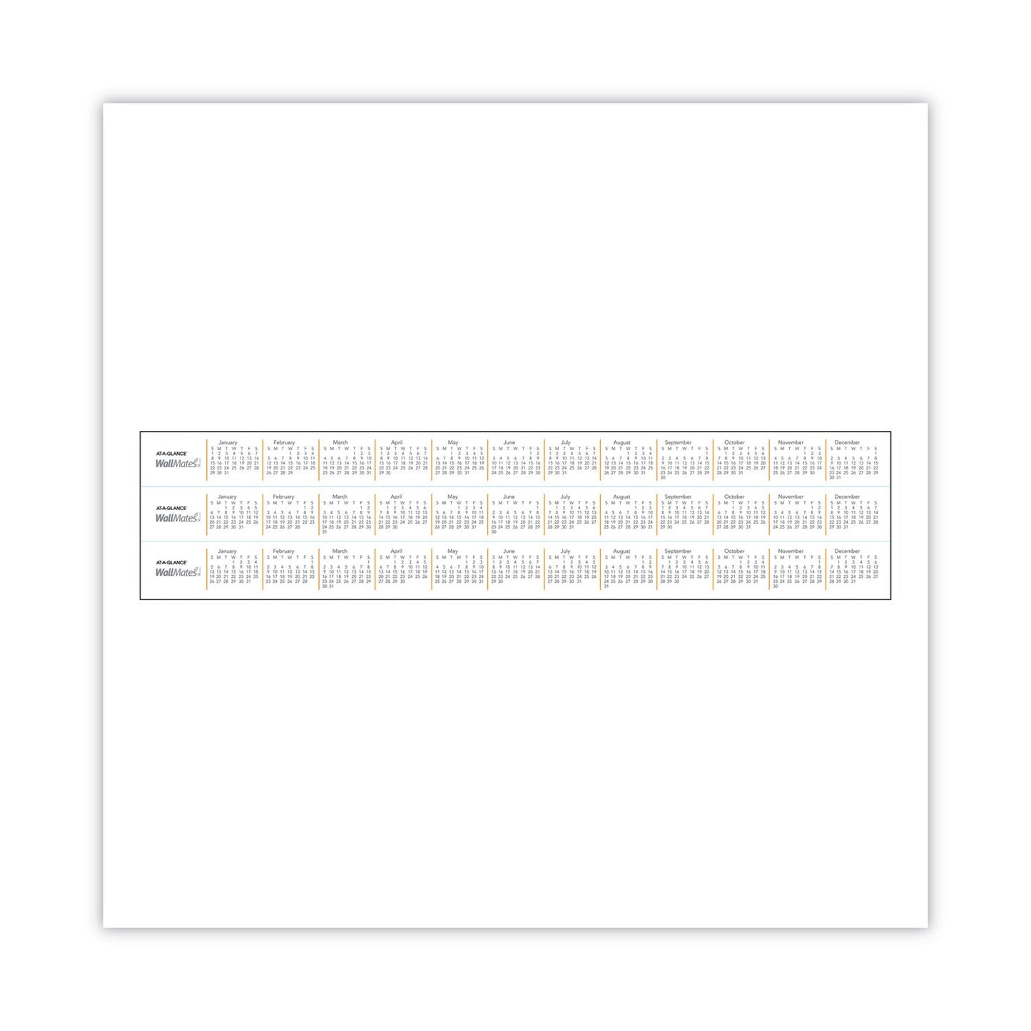 AT-A-GLANCE WallMates Self-Adhesive Dry Erase Weekly Planning Surfaces, 18 x 24, White/Gray/Orange Sheets, Undated