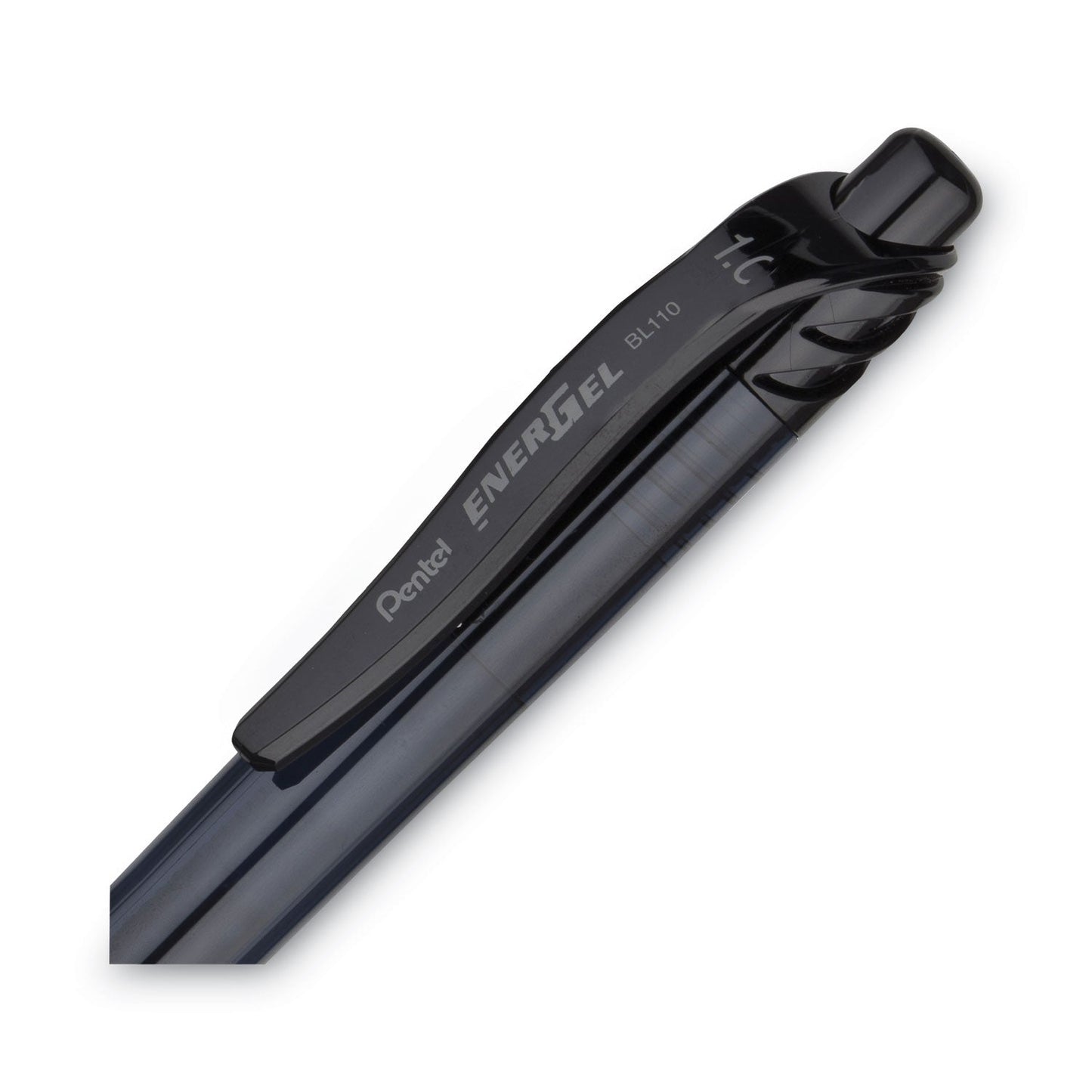 Pentel EnerGel-X Gel Pen, Retractable, Bold 1 mm, Black Ink, Smoke Barrel, Dozen