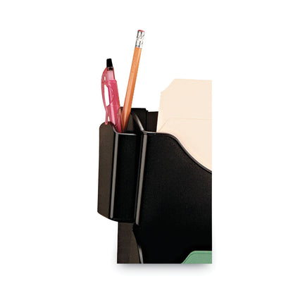 Universal Grande Central Filing System, 4 Sections, Legal/Letter Size, Wall Mount, 16.63" x 4.75" x 27.5", Black, 4/Pack