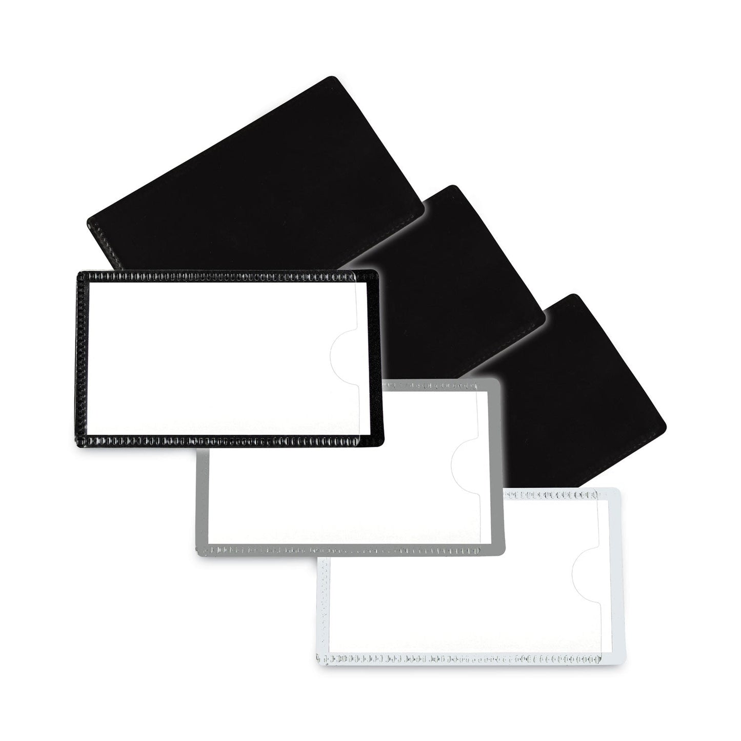 C-Line Slap-Stick Magnetic Label Holders, Side Load, 4.25 x 2.5, Black, 10/Pack