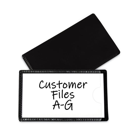 C-Line Slap-Stick Magnetic Label Holders, Side Load, 4.25 x 2.5, Black, 10/Pack