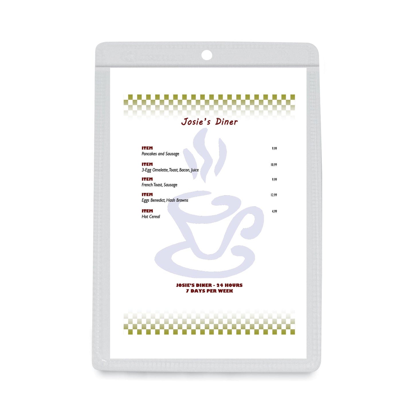 C-Line Clear Vinyl Shop Ticket Holders, Both Sides Clear, 25 Sheets, 5 x 8, 50/Box