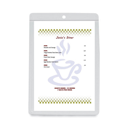 C-Line Clear Vinyl Shop Ticket Holders, Both Sides Clear, 25 Sheets, 5 x 8, 50/Box