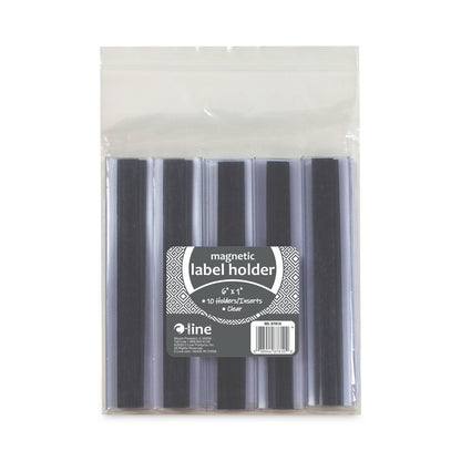 C-Line Clear Magnetic Label Holders, Side Load, 6 x 1, 10/Pack