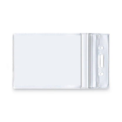 Advantus Resealable ID Badge Holders, Vertical, Frosted 3.68" x 5" Holder, 2.62" x 3.75" Insert, 50/Pack