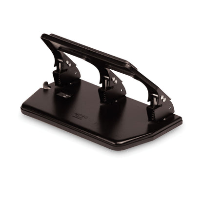 Master 30-Sheet Heavy-Duty Three-Hole Punch with Gel Padded Handle, 9/32" Holes, Black
