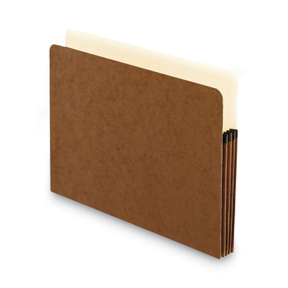 Pendaflex Standard Expanding File Pockets, 3.5" Expansion, Letter Size, Red Fiber, 25/Box