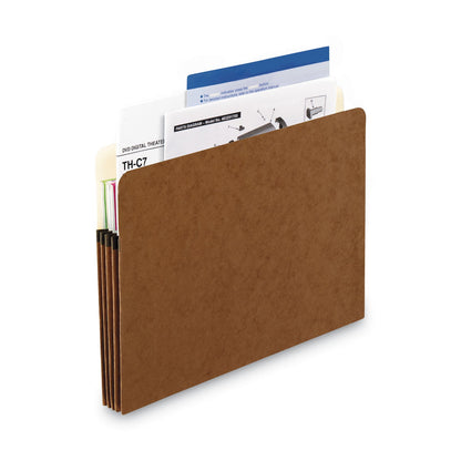 Pendaflex Standard Expanding File Pockets, 3.5" Expansion, Letter Size, Red Fiber, 25/Box