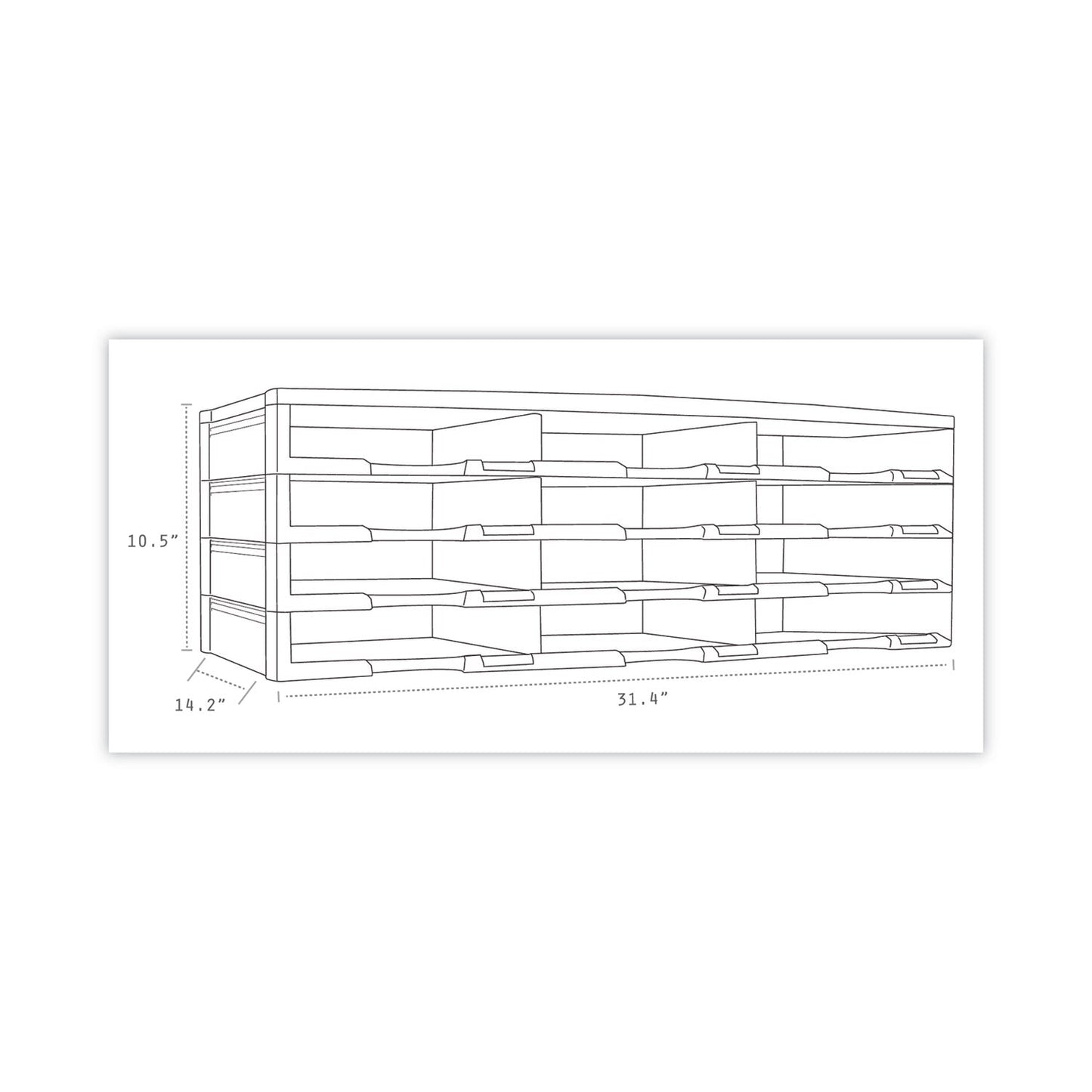 Storex Literature Organizer, 12 Compartments, 10.63 x 13.3 x 31.4, Black